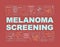 Melanoma screening word concepts banner