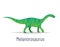 Melanorosaurus. Sauropodomorpha dinosaur. Colorful vector illustration of prehistoric creature melanorosaurus in hand