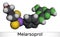 Melarsoprol drug molecule. Used to treat African sleeping sickness or African trypanosomiasis. Molecular model