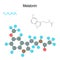 Melatonin. Chemical structural formula and model of hormone molecule