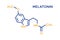 Melatonin hormone molecular formula. Human body hormones symbol