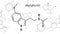 Melatonin hormone molecule.