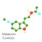 Melatonin hormone structural chemical formula isolated on white background.