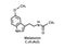 Melatonin molecular structure. Melatonin skeletal chemical formula. Chemical molecular formula vector illustration