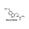 Melatonin structural chemical hormone formula icon