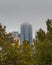 MELBOURNE, AUSTRALIA - 14 April 2019: Close up of 101 Collins Street on a foggy morning in Melbourne.