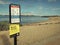 Melbourne, Australia - Beach Closed due to COVID-19 Coronavirus sign in Port Melbourne