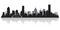 Melbourne Australia city skyline vector silhouette