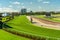 Melbourne, Australia - Grass covered race track at the Flemington racecourse