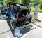 MELBOURNE, AUSTRALIA - JANUARY 26, 2019: The Detroit Electric 1929 model 97 Coupe on display at 2019 Royal Automobile Club