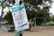 Melbourne, Australia - July 9, 2020: A playground in suburban Melboune, showing a sign limiting use of playground equipment