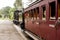 Melbourne, Australia. Puffing Billy steam train with passengers. Historical narrow railway in the Dandenong Ranges near Melbourne