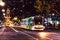 A Melbourne city tram is stopped at the corner of Elizabeth and Bourke Street