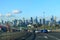 Melbourne cityscape and M1 highway traffic