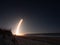 Melbourne, Flordia, USA, January 06, 2020: SpaceX launch of Falcon 9 - Starlink 2 rocket seen from the beach