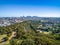 Melbourne`s skyline overlooking Yarra Bend Park