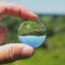 Meldon Viaduct in a crystal glass lens ball, Dartmoor National Park, Devon