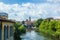 Melegnano in the province of Milan, Lombardy - Italy - during a sunny day and clouds. 10/05/2018 at 3:30 pm in Melegnano, Lombardy