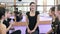 Melitopol, Ukraine. Classes at a private dance school. December 26, 2017. Attrative female teacher talking and smiling