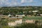 Mellieha, Malta - 30 december 2018 - Solar panels on the house in the middle of agriculture fields under Red tower