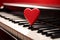 Melodic Love: A Red Heart on a Piano Keyboard Steals the Show