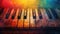 Melodic Rainbow: Abstract Piano Keyboard as Vibrant Wallpaper Background - This title highlights the colorful and abstract