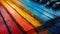 Melodic Rainbow: Abstract Piano Keyboard as Vibrant Wallpaper Background - This title highlights the colorful and abstract