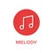 Melody round flat icon