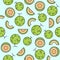 Melon or cantaloupe seamless pattern for wallpaper or wrapping p