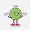 Melon Fruit cartoon mascot character in comical grinning expression