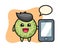 Melon illustration cartoon holding a smartphone