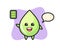Melon juice drop mascot cartoon with energetic gesture