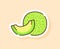 Melon sticker fruity healthy fresh food with color flat cartoon outline style