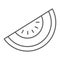 Melon thin line icon, fruit and vitamin, diet sign