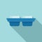 Melt ice cube tray icon flat vector. Water container