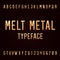 Melt metal alphabet vector font