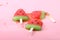 Melt watermelon shaped ice cream pops