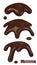 Melted chocolate. Chocolate drops and drips. 3d vector objects. Food illustration