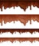 Melted chocolate dripping on white background