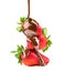 Melted chocolate pouring on strawberries