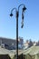 Melted plafond on a street lamp, green tents, flags on the Maidan Nezalezhnosti