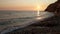 The Melted Rocks of Swamis Beach at dusk.