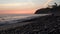 The Melted Rocks of Swamis Beach at dusk.