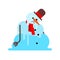 Melted snowman isolated. Winter is ending. End of Christmas. vector illustration