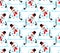 Melted snowman pattern seamless. Winter is ending background. End of Christmas. vector texture