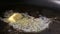 Melting butter in hot frying pan