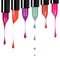 Melting colored lipsticks with falling drops down