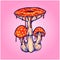 Melting fly amanita mushrooms hallucinogenic spore illustrations