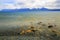 Melting frozen lake, Andes landscape in Tierra Del fuego, Ushuaia, Argentina