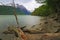 Melting frozen lake, Andes landscape in Tierra Del fuego, Ushuaia, Argentina